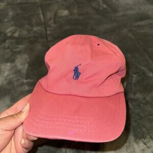 Polo Ralph Lauren Baseball Cap Men One Size Pink Cotton Adjustable Strapback Hat
